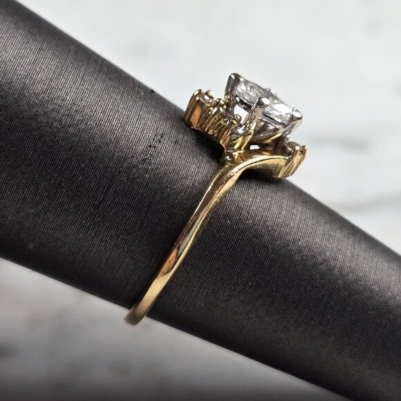 Womens Vintage Estate 14K Yellow Gold Diamond Ring, 2.3g E1839 - Picture 2 of 6